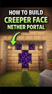 How to Build a CREEPER FACE Nether Portal in Minecraft!😱