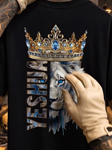 Camiseta Cristã Oversized Masculina Leão Yeshua. #modamasculina #TikTokShopBR153