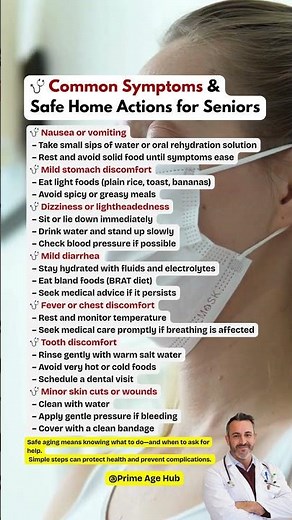 🩺 Common Symptoms & Safe Home Actions for Seniors