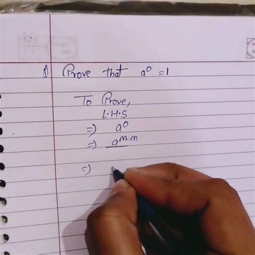 Exponents #short feed# . prove that a^0= 1 , # make you maths very interesting#, # trending #