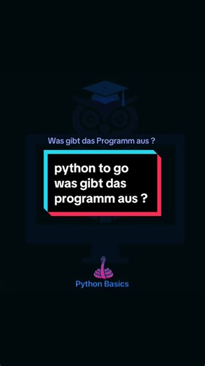 Was denkst du, gibt dieser Code aus ? Grundlagen der programmierung #python #codingquiz #programmieren #lernenmittiktok #codetok
