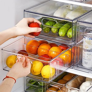Watch Mano Stackable Fridge Drawer Pull out Bins for Pantry on Amazon Live