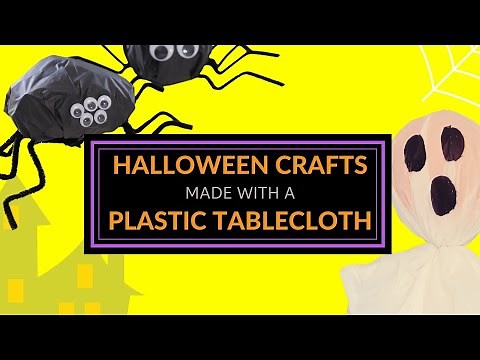 3 Halloween DIY Projects with a Plastic Tablecloth