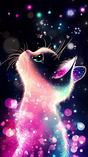 色が変化する可愛い猫のライブ壁紙