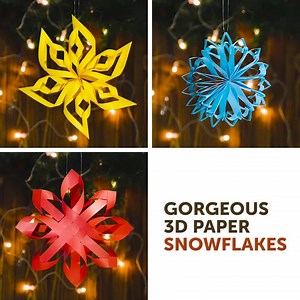 Gorgeous 3D paper snowflakes.❄️✂️ bit.ly/2DuZBhY | 5-Minute Crafts