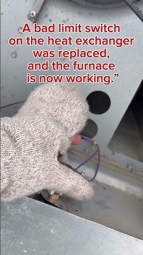 Furnace limit switch replacement — heat restored. #carrier