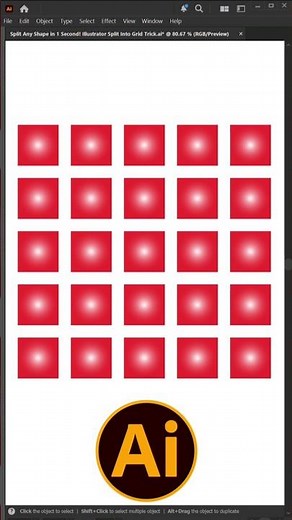 Split Any Shape in Second! Illustrator Split Into Grid Trick