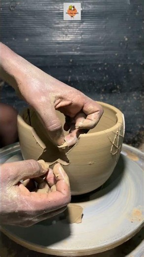 Star shaped clay pot cutting for satisfying #pottery #satisfying #viral #trending #video