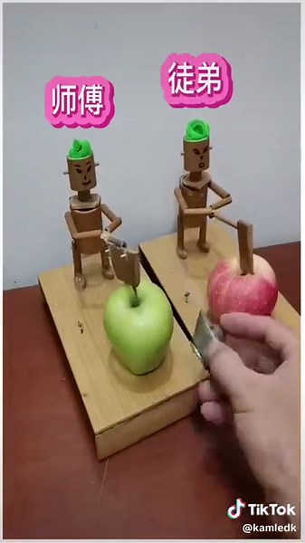 Charming Animated Characters Chopping Apples