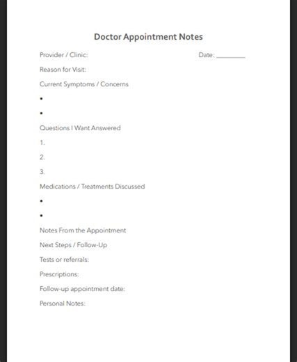 Doctor Appointment Notes Printable – Medical Visit Organizer | Instant Download - Etsy UK