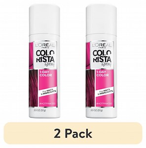 (2 pack) L'Oreal Paris Colorista 1-Day Temporary Hair Color Spray, Hot Pink, 2 oz