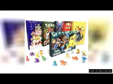 Pokemon Figures Advent Calendar Box 24Pcs/Set Pikachu Eevee Bulbasaur Anime Dolls Christmas Toys Gif