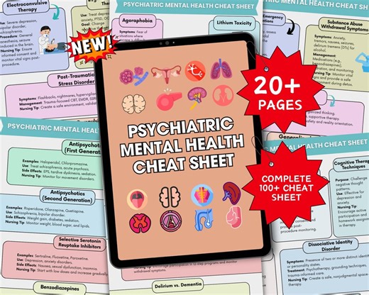 Mental Health Disorders, Psychiatric Nursing Study Guide, New 2026 Edition (Digital Downloads)