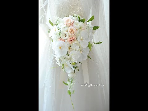 胡蝶蘭とバラのキャスケードブーケ・手作りブーケレッスン教室