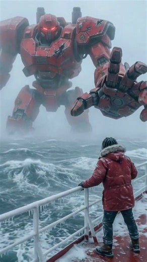 Giant Robot Rising from the Ocean! 😱🤖 #Shorts #MayaNex