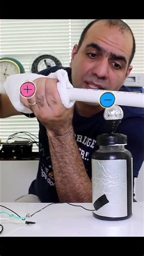 Making a super high voltage capacitor: Leyden Jar #capacitor #highvoltage #charge #funny