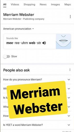 How to pronounce #Merriam Webster