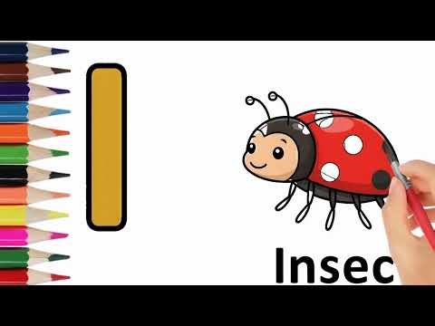 How To Draw I for Insect Bug Drawing for Kids