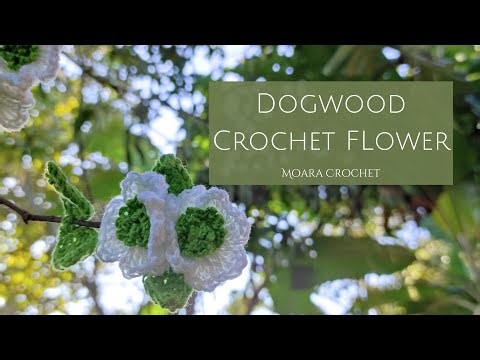 Free Crochet Dogwood Flower Pattern - Moara Crochet #freecrochetflower #crochetflower #crochet