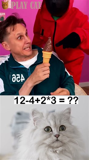 456's Sweet Prank! 🍦🫧 Guard Gets Bubbly Surprise! #SquidGame #Prank | 12-4+2*3 = ??