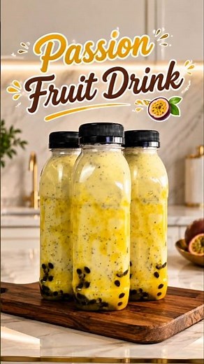 Creamy Passion Fruit Drink 💛🥭 Easy, Refreshing #recipe #drink