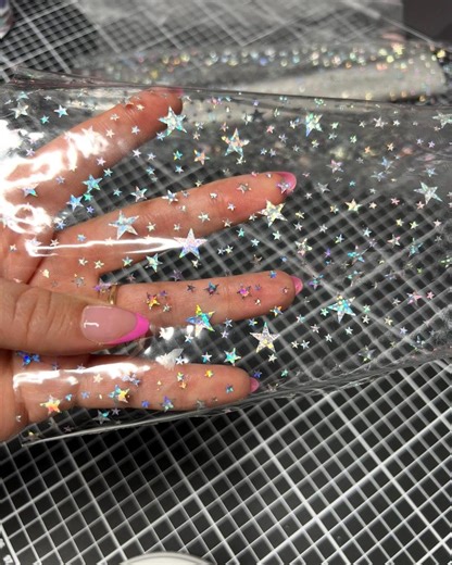 Iridescent Stars PVC Vinyl Sheet – Transparent Craft Fabric (12x53 Inches) - Etsy