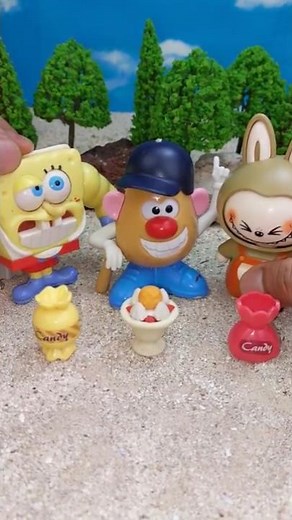 Cute Spongebob, Mr Potato, and Labubu #toys