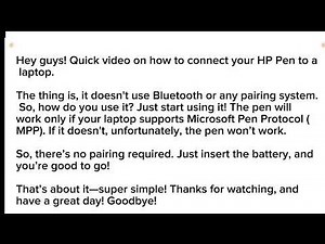 HP Pen How to Connect to a Laptop