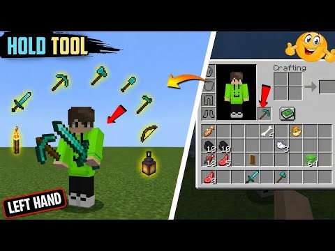 How To Get OFFHAND In Minecraft PE | Hold Every Items In Left Hand 😱