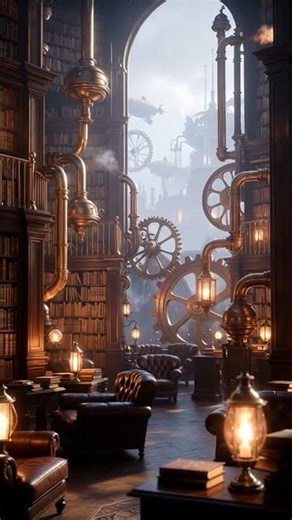 Steampunk Library ⚙️ Clockwork Gears & Airships