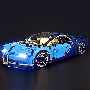 Upgraded Version LED Light kit for Technic Bugatti Chiron - Compatible with Lego 42083 Race Car Building Model (Model Set Not Included)
