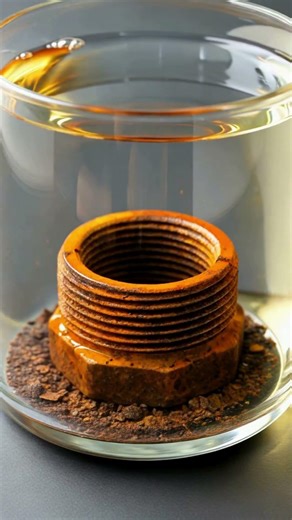 Satisfying Rust Removal with Vinegar 🧪 | Pipe Cap Restoration #shorts