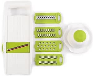 Multi-functional Vegetable Slicer Cheese Graters Fruit Peeler Multi-functional Kitchen Aid with 5 Interchangeable Blades-Grater Kitchen Tool