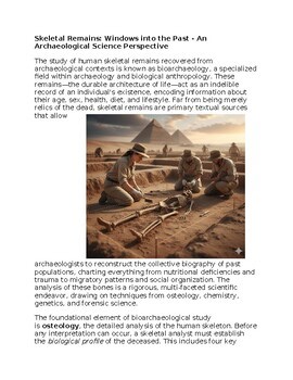 Skeletal Remains in Archaeology Worksheet Classwork, Homework or Sub Plans