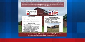 The Alabama Department of Agriculture and Industries is accepting farm applications