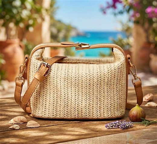 Handwoven Straw Bucket Bag, Summer Boho Crossbody Tote, Top Handle Purse - Etsy