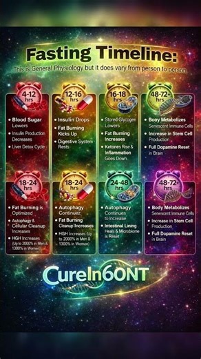 Fasting Timeline Explained: 4 to 72 Hour Fasting Benefits for Metabolism Fat Burn Autophagy Health