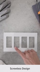 Leviton 4-Gang Decora Plus Wallplate Screwless Snap-On Mount, 80312-SW, White