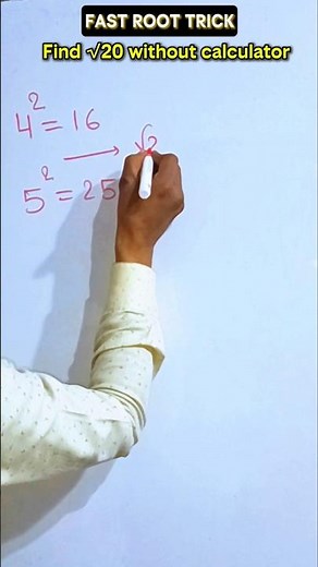 👉 Find √20 Without Calculator 😱 | Fast Square Root Trick #Shorts