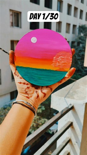 Day 1 of My 30-Day Painting Challenge🎨✨ #minisatisfying #shorts #artshorts #fypシ #mood #viral #paint