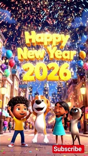 🎉 Happy New Year 2026 🎆 | Cute 3D Cartoon Celebration for Kids