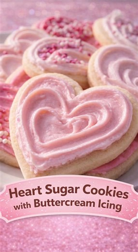 ❤️🍪 Heart Sugar Cookies with Buttercream Icing 🍪❤️ Ingredients: For the Sugar Cookies: 2 3/4 cups all-purpose flour 1 teaspoon baking soda 1/2 teaspoon baking powder 1/2 teaspoon salt 1 cup unsalted butter, softened 1 1/2 cups granulated sugar 1 large egg 1 1/2 teaspoons vanilla extract 1/2 teaspoon almond extract (optional for flavor depth) For the Buttercream Icing: 1 cup unsalted butter, softened 4 cups powdered sugar 2–3 tablespoons heavy cream or milk 1 teaspoon vanilla extract Pinch of s
