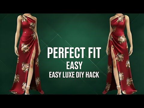 گOne Shoulder Draped Dress | Easy Pattern & Sewing Guide ✅