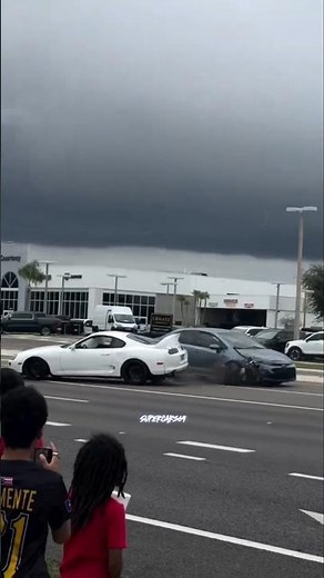 Supra crash in front of Toyota dealership #cars #lucidcaroftheyear #carcrash
