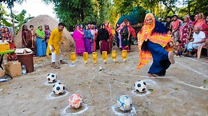 775K views · 10K reactions | ৩ লিটার তেল জেতার চ্যালেঞ্জ। ফুটবল সট দিয়ে তেলের টাওয়ার ভেঙ্গে তেল জিতে নিলো গ্রামের মেয়েরা ? | Bangla Food Challenge | Facebook