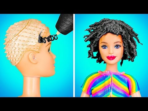 NEW GORGEOUS HAIRSTYLE FOR BARBIE || Extreme Doll Makeover! Fashionable Ideas & Crafts by 123 GO!