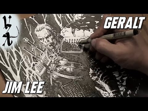 Jim Lee drawing Geralt from The Witcher