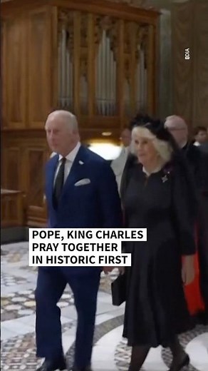 Pope, King Charles pray together in historic first | AFP #shorts