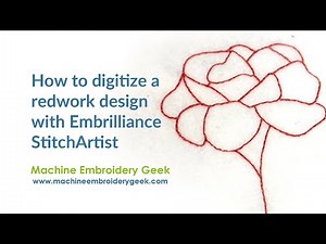 How to digitize a redwork design in Embrilliance StitchArtist. A quick and easy digitizing lesson.