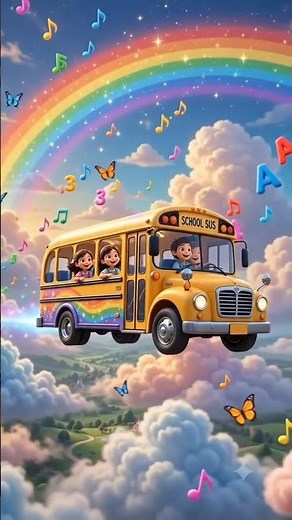 🚌 Magic School Bus Adventure 🌈 | Kids Learning Journey | Nursery Rhymes & Kids Songs #shorts